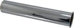 Federal Process - 1-1/2 Inside Diameter, 8 Inch Long, Single Flange, Sink Tailpiece - Chrome Coated, Brass, 22 Gauge - Exact Tool & Supply