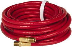 PRO-SOURCE - 1/4" ID x 15/32" OD 25' Long Multipurpose Air Hose - MNPT x MNPT Ends, 300 Working psi, 23 to 150°F, 1/4" Fitting, Red - Exact Tool & Supply
