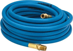 PRO-SOURCE - 1/4" ID x 15/32" OD 25' Long Multipurpose Air Hose - MNPT x MNPT Ends, 300 Working psi, 23 to 150°F, 1/4" Fitting, Blue - Exact Tool & Supply