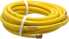 PRO-SOURCE - 1/2" ID x 3/4" OD 25' Long Multipurpose Air Hose - MNPT x MNPT Ends, 300 Working psi, 23 to 150°F, 1/2" Fitting, Yellow - Exact Tool & Supply