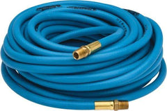 PRO-SOURCE - 1/4" ID x 15/32" OD 50' Long Multipurpose Air Hose - MNPT x MNPT Ends, 300 Working psi, 23 to 150°F, 1/4" Fitting, Blue - Exact Tool & Supply