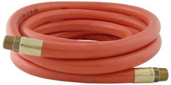 PRO-SOURCE - 1/2" ID x 3/4" OD 100' Long Multipurpose Air Hose - MNPT x MNPT Ends, 300 Working psi, 23 to 150°F, 1/2" Fitting, Orange - Exact Tool & Supply