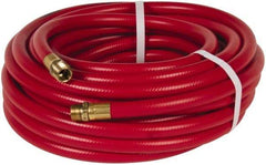 PRO-SOURCE - 1/2" ID x 3/4" OD 50' Long Multipurpose Air Hose - MNPT x MNPT Ends, 300 Working psi, 23 to 150°F, 1/2" Fitting, Red - Exact Tool & Supply