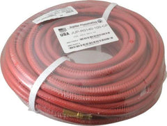 PRO-SOURCE - 1/4" ID x 15/32" OD 100' Long Multipurpose Air Hose - MNPT x MNPT Ends, 300 Working psi, 23 to 150°F, 1/4" Fitting, Red - Exact Tool & Supply