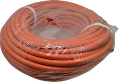 PRO-SOURCE - 3/8" ID x 19/32" OD 100' Long Multipurpose Air Hose - MNPT x MNPT Ends, 300 Working psi, 23 to 150°F, 1/4" Fitting, Orange - Exact Tool & Supply