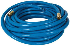 PRO-SOURCE - 1/2" ID x 3/4" OD 100' Long Multipurpose Air Hose - MNPT x MNPT Ends, 300 Working psi, 23 to 150°F, 1/2" Fitting, Blue - Exact Tool & Supply