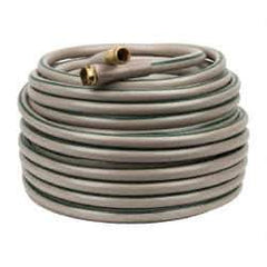 Made in USA - 150' Long Reel Hose - 5/8" Diam, 3/4" GHT, Rubber/Vinyl, 212 psi, All Season, Beige - Exact Tool & Supply
