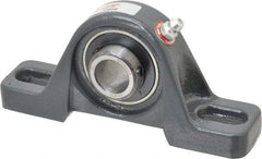 Browning - 5/8" ID, 4-7/8" OAL x 2-7/32" OAH Pillow Block - 1,444 Lb Static Cap, 2,611 Lb Dyn Cap, 3-5/8" Btw Mnt Hole Ctrs, 1-3/16" Base-to-Ctr Ht, Cast Iron - Exact Tool & Supply