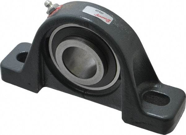 Browning - 1-1/4" ID, 6-3/4" OAL x 3-11/16" OAH Pillow Block - 3,493 Lb Static Cap, 5,782 Lb Dyn Cap, 5" Btw Mnt Hole Ctrs, 1-7/8" Base-to-Ctr Ht, Cast Iron - Exact Tool & Supply