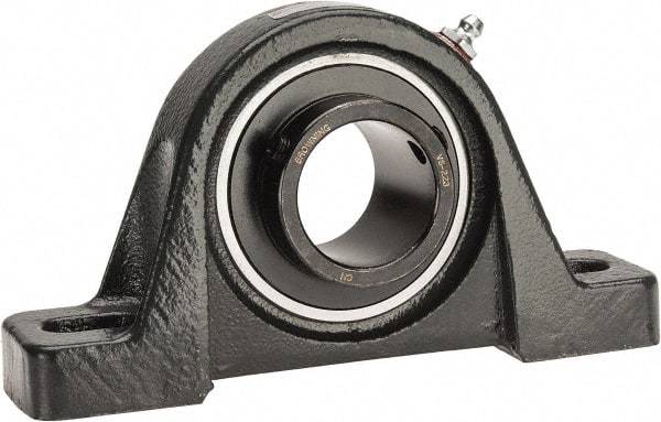 Browning - 1-7/16" ID, 6-3/4" OAL x 3-11/16" OAH Pillow Block - 3,493 Lb Static Cap, 5,782 Lb Dyn Cap, 5" Btw Mnt Hole Ctrs, 1-7/8" Base-to-Ctr Ht, Cast Iron - Exact Tool & Supply