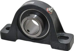 Browning - 1-1/2" ID, 7-1/8" OAL x 4" OAH Pillow Block - 4,467 Lb Static Cap, 7,340 Lb Dyn Cap, 5-3/8" Btw Mnt Hole Ctrs, 2" Base-to-Ctr Ht, Cast Iron - Exact Tool & Supply