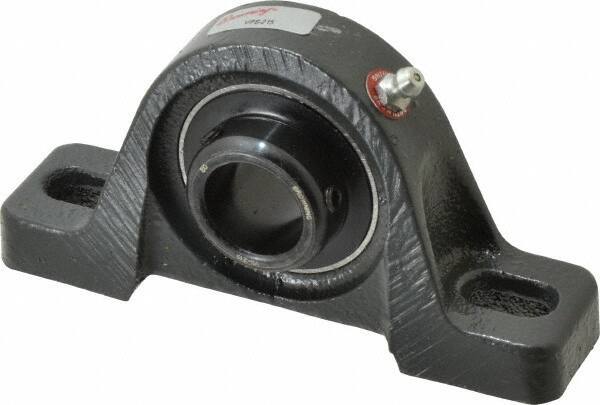 Browning - 15/16" ID, 5-1/2" OAL x 2-13/16" OAH Pillow Block - 1,651 Lb Static Cap, 2,801 Lb Dyn Cap, 4-1/8" Btw Mnt Hole Ctrs, 1-7/16" Base-to-Ctr Ht, Cast Iron - Exact Tool & Supply
