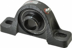Browning - 15/16" ID, 5-1/2" OAL x 2-13/16" OAH Pillow Block - 1,651 Lb Static Cap, 2,801 Lb Dyn Cap, 4-1/8" Btw Mnt Hole Ctrs, 1-7/16" Base-to-Ctr Ht, Cast Iron - Exact Tool & Supply