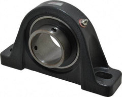 Browning - 2-7/16" ID, 9-1/2" OAL x 5-9/16" OAH Pillow Block - 8,150 Lb Static Cap, 11,789 Lb Dyn Cap, 7-13/32" Btw Mnt Hole Ctrs, 2-3/4" Base-to-Ctr Ht, Cast Iron - Exact Tool & Supply