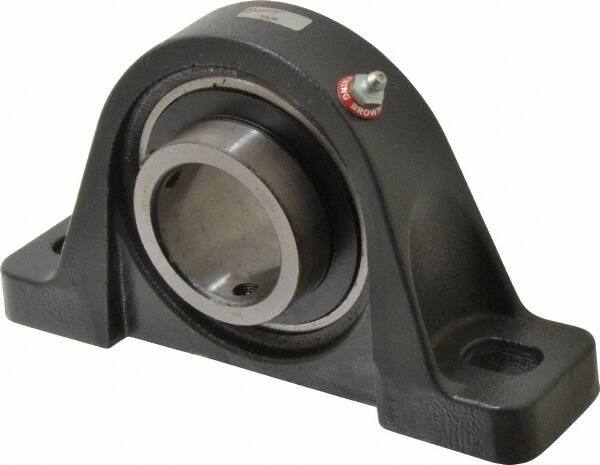 Browning - 2" ID, 8-13/16" OAL x 4-29/32" OAH Pillow Block - 6,601 Lb Static Cap, 9,752 Lb Dyn Cap, 6-15/16" Btw Mnt Hole Ctrs, 2-7/16" Base-to-Ctr Ht, Cast Iron - Exact Tool & Supply