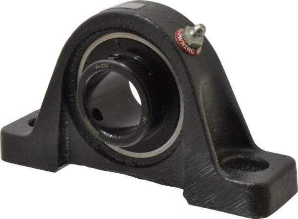 Browning - 1-3/8" ID, 6-3/4" OAL x 3-5/8" OAH Pillow Block - 3,493 Lb Static Cap, 5,782 Lb Dyn Cap, 5" Btw Mnt Hole Ctrs, 1-13/16" Base-to-Ctr Ht, Cast Iron - Exact Tool & Supply