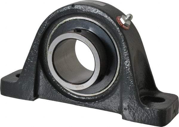 Browning - 1-3/4" ID, 7-3/8" OAL x 4-3/16" OAH Pillow Block - 5,139 Lb Static Cap, 7,901 Lb Dyn Cap, 5-21/32" Btw Mnt Hole Ctrs, 2-1/16" Base-to-Ctr Ht, Cast Iron - Exact Tool & Supply