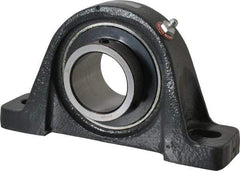 Browning - 1-3/4" ID, 7-3/8" OAL x 4-3/16" OAH Pillow Block - 5,139 Lb Static Cap, 7,901 Lb Dyn Cap, 5-21/32" Btw Mnt Hole Ctrs, 2-1/16" Base-to-Ctr Ht, Cast Iron - Exact Tool & Supply