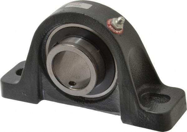 Browning - 1-1/2" ID, 7-1/8" OAL x 3-15/16" OAH Pillow Block - 4,467 Lb Static Cap, 7,340 Lb Dyn Cap, 5-3/8" Btw Mnt Hole Ctrs, 1-15/16" Base-to-Ctr Ht, Cast Iron - Exact Tool & Supply