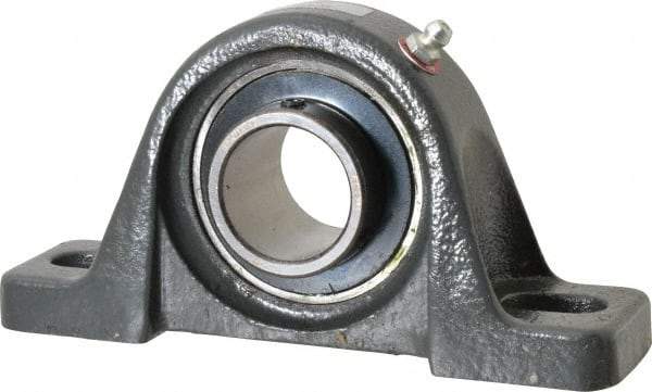 Browning - 1-1/4" ID, 6-3/16" OAL x 3-5/32" OAH Pillow Block - 2,567 Lb Static Cap, 4,381 Lb Dyn Cap, 4-5/8" Btw Mnt Hole Ctrs, 1-9/16" Base-to-Ctr Ht, Cast Iron - Exact Tool & Supply