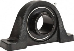 Browning - 1-15/16" ID, 8" OAL x 4-1/2" OAH Pillow Block - 5,216 Lb Static Cap, 7,889 Lb Dyn Cap, 6-3/16" Btw Mnt Hole Ctrs, 2-3/16" Base-to-Ctr Ht, Cast Iron - Exact Tool & Supply