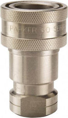 Parker - 1-5/16-12 SAE ORB 303 Stainless Steel Hydraulic Hose Female Straight Thread Coupler - 1,000 psi, 50 GPM, Series 60 - Exact Tool & Supply