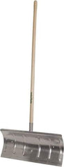 UnionTools - 24 Inch Wide Blade x 12 Inch High Blade Pusher Snow Shovel - 48 Inch Long Hardwood Handle - Exact Tool & Supply