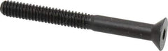 Made in USA - 1/4-20 UNC Hex Socket Drive, 82° Flat Screw - Alloy Steel, Black Oxide Finish, Partially Threaded, 2-1/2" OAL - Exact Tool & Supply