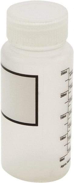 Dynalon Labware - 250 mL Wide-Mouth Bottle - Polypropylene, Translucent, 5.7" High x 2.4" Diam, 45mm Cap - Exact Tool & Supply