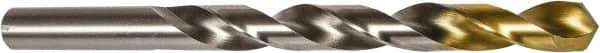 DORMER - 9.7mm 118° High Speed Steel Jobber Drill - TiN Finish, Right Hand Cut, Spiral Flute, Straight Shank, 133mm OAL, Split Point - Exact Tool & Supply