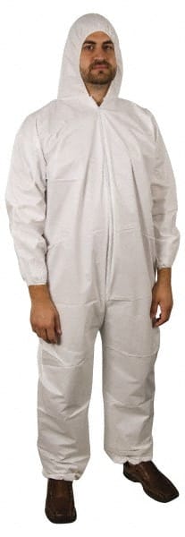 PRO-SAFE - 25 Qty 1 Pack Size 4XL Film Laminate Chemical Resistant Coveralls - Exact Tool & Supply