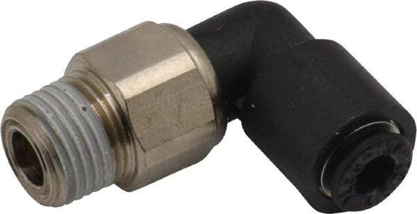 Legris - 5/32" Outside Diam, 1/8 NPT, Nylon Push-to-Connect Tube Male Swivel Elbow - 290 Max psi, Tube to Male NPT Connection, Buna Nitrile O-Ring - Exact Tool & Supply