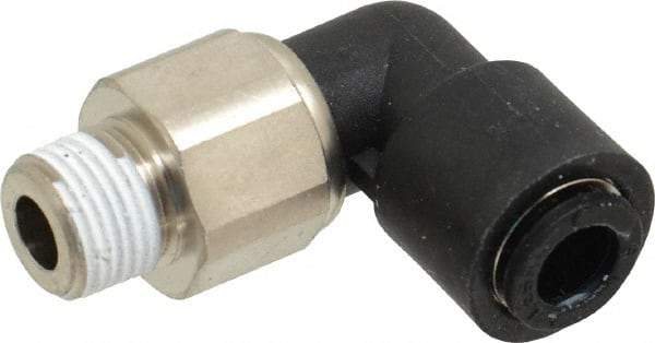 Legris - 6mm Outside Diam, 1/8 BSPT, Nylon Push-to-Connect Tube Male Swivel Elbow - 290 Max psi, Tube to Male BSPT Connection, Buna Nitrile O-Ring - Exact Tool & Supply