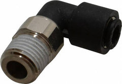 Legris - 6mm Outside Diam, 1/4 BSPT, Nylon Push-to-Connect Tube Male Swivel Elbow - 290 Max psi, Tube to Male BSPT Connection, Buna Nitrile O-Ring - Exact Tool & Supply