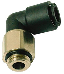 Legris - 10mm Outside Diam, 1/4 BSPP, Nylon Push-to-Connect Tube Male Swivel Elbow - 290 Max psi, Tube to Male BSPP Connection, Buna Nitrile O-Ring - Exact Tool & Supply