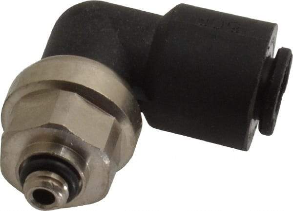 Legris - 6mm Outside Diam, M5x0.8 Metric, Nylon Push-to-Connect Tube Male Swivel Elbow - 290 Max psi, Tube to Metric Thread Connection, Buna-N O-Ring - Exact Tool & Supply