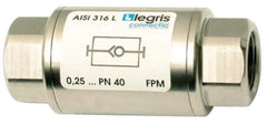 Legris - 1/8" Stainless Steel Check Valve - Unidirectional, FNPT x FNPT, 580 WOG - Exact Tool & Supply