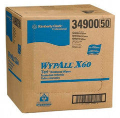 WypAll - X60 Dry Shop Towel/Industrial Wipes - 16-3/4" x 12-1/2" Sheet Size, White - Exact Tool & Supply
