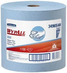 WypAll - X60 Dry Shop Towel/Industrial Wipes - Jumbo Roll, 13-3/8" x 12-1/2" Sheet Size, Blue - Exact Tool & Supply