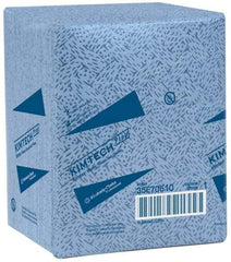 Kimtech - 1/4 Fold Clean Room/Lab/Critical Task Wipes - Poly Pack, 13" x 12" Sheet Size, Blue - Exact Tool & Supply