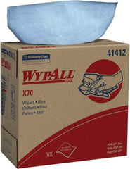 WypAll - X70 Reusable Shop Towel/Industrial Wipes - Pop-Up, 16-3/4" x 9" Sheet Size, Blue - Exact Tool & Supply
