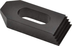 Jergens - 1/2" Stud, Low Carbon Steel, Plain Strap Clamp - 1/2" Travel, 2-1/2" OAL x 1-1/8" Wide x 1/2" High, Black Oxide Finish, Tapered Nose - Exact Tool & Supply