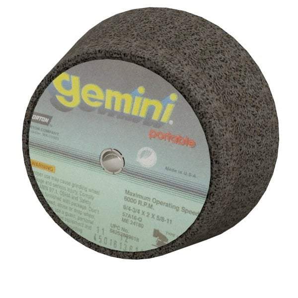 Norton - 6" Diam, 2" Overall Thickness, 16 Grit, Type 11 Tool & Cutter Grinding Wheel - Very Coarse Grade, Aluminum Oxide, Q Hardness, 6,000 RPM - Exact Tool & Supply