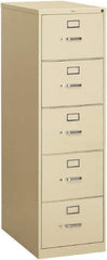 Hon - 18-1/4" Wide x 60" High x 26-1/2" Deep, 5 Drawer Vertical File - Steel, Putty - Exact Tool & Supply