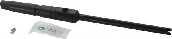 Allied Machine and Engineering - Series Y, 3/8 to 27/64" Diam, 2MT Taper Shank, Straight Flute Spade Drill - 4-3/8" Max Depth, 6-19/32" Body Length, 9-7/16" OAL, Extended Length, Through Coolant - Exact Tool & Supply
