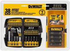 DeWALT - 38 Piece, Impact Ready Accessory Set - 1/4" Hex Shank, 3/8" Sockets Drive - Exact Tool & Supply
