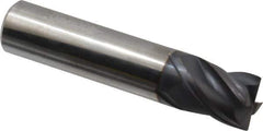Accupro - 5/8", 4 Flute, Single End, Solid Carbide, Corner Chamfer End Mill - 3" OAL, Right Hand Flute, 3/4" LOC, Right Hand Cut - Exact Tool & Supply