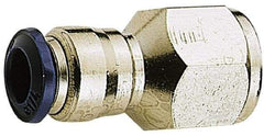 Alpha Technologies - 5/32" Outside Diam, 1/8 NPTF, Nickel Plated Brass Push-to-Connect Female Connector - 250 Max psi, Tube to Female NPT Connection, Buna O-Ring - Exact Tool & Supply