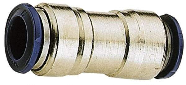 Alpha Technologies - 1/4" Outside Diam, Nickel Plated Brass Push-to-Connect Union - 250 Max psi, Tube to Tube Connection, Buna O-Ring - Exact Tool & Supply
