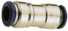 Alpha Technologies - 1/4" Outside Diam, Nickel Plated Brass Push-to-Connect Union - 250 Max psi, Tube to Tube Connection, Buna O-Ring - Exact Tool & Supply